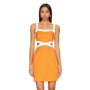 MINKPINK Jacques contrast mini dress in orange